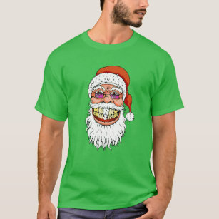 Weihnachtsmann mit Lächeln der frohen Weihnachten T-Shirt