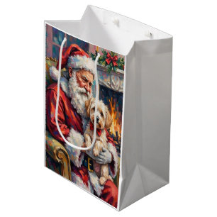 Weihnachtsmann mit maltesischer Weihnachtskunst Mittlere Geschenktüte