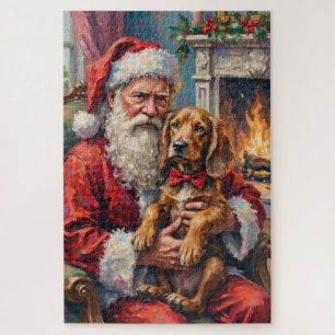 Weihnachtsmann mit Otterhound Weihnachtskunst