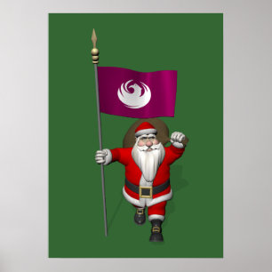 Weihnachtsmann mit Phönix Poster