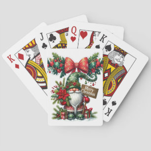 Weihnachtsmann mit Poinsettia Weihnachten Spielkarten