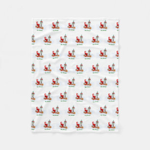 Weihnachtsmann mit Rabbit Fox und Eichhörnchen Fleecedecke