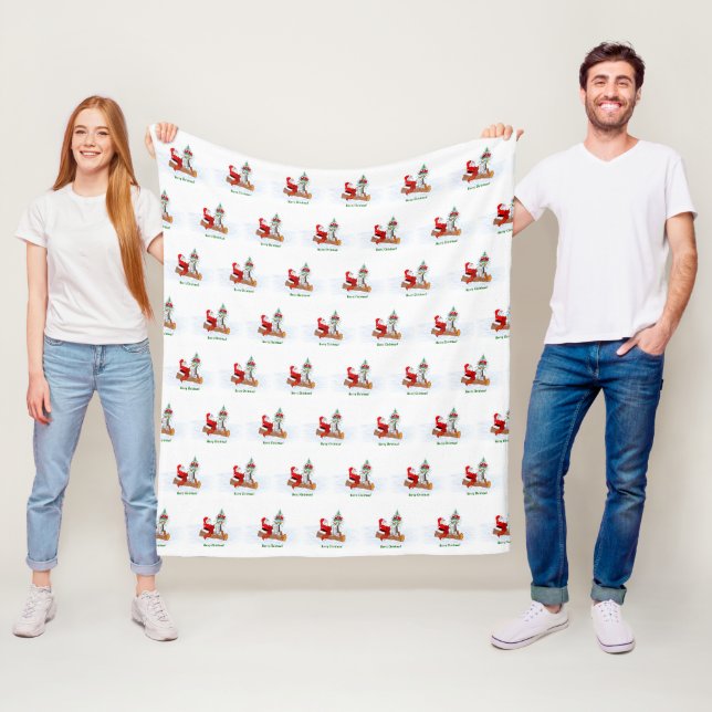 Weihnachtsmann mit Rabbit Fox und Eichhörnchen Fleecedecke (Beispiel)