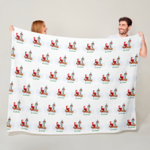 Weihnachtsmann mit Rabbit Fox und Eichhörnchen Fleecedecke