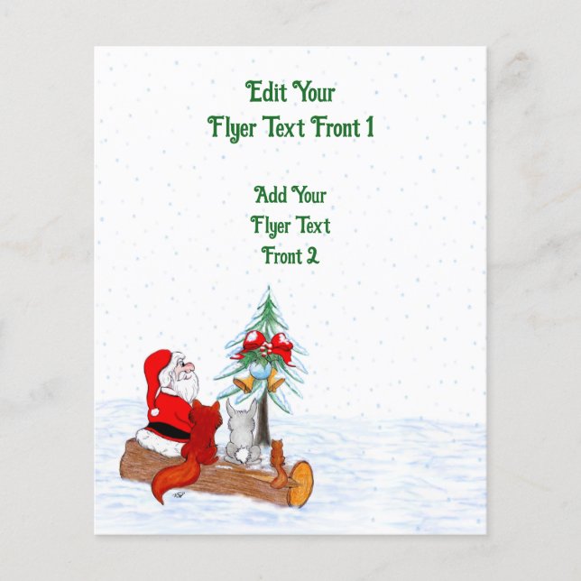 Weihnachtsmann mit Rabbit Fox und Eichhörnchen Flyer (Vorne)