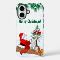 Weihnachtsmann mit Rabbit Fox und Eichhörnchen
