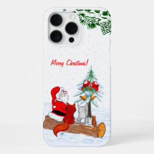 Weihnachtsmann mit Rabbit Fox und Eichhörnchen iPhone 16 Pro Max Hülle