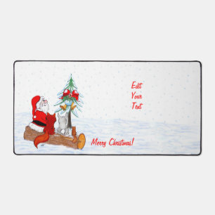 Weihnachtsmann mit Rabbit Fox und Eichhörnchen Schreibtischunterlage
