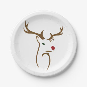 Weihnachtsmann mit roter Nase Pappteller