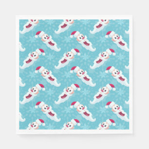 Weihnachtsmann mit Schneeflockenpapier Serviette