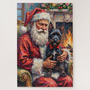 Weihnachtsmann mit Scottish Terrier Weihnachtskuns