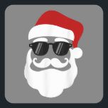 Weihnachtsmann mit Sonnenbrille Funny Christmas De Quadratischer Aufkleber<br><div class="desc">Weihnachtsmann mit Sonnenbrille Funny Christmas Design</div>