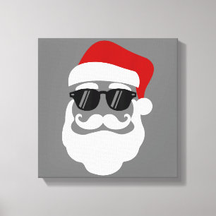 Weihnachtsmann mit Sonnenbrille Lustiges Weihnacht Leinwanddruck