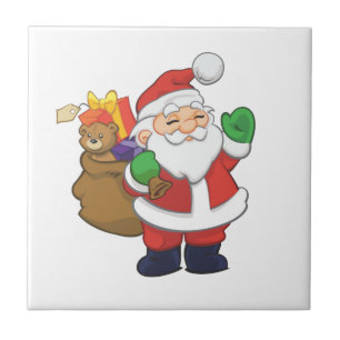 Weihnachtsmann mit Spielzeug Fliese