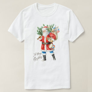 Weihnachtsmann mit Spielzeug und Trommel T-Shirt
