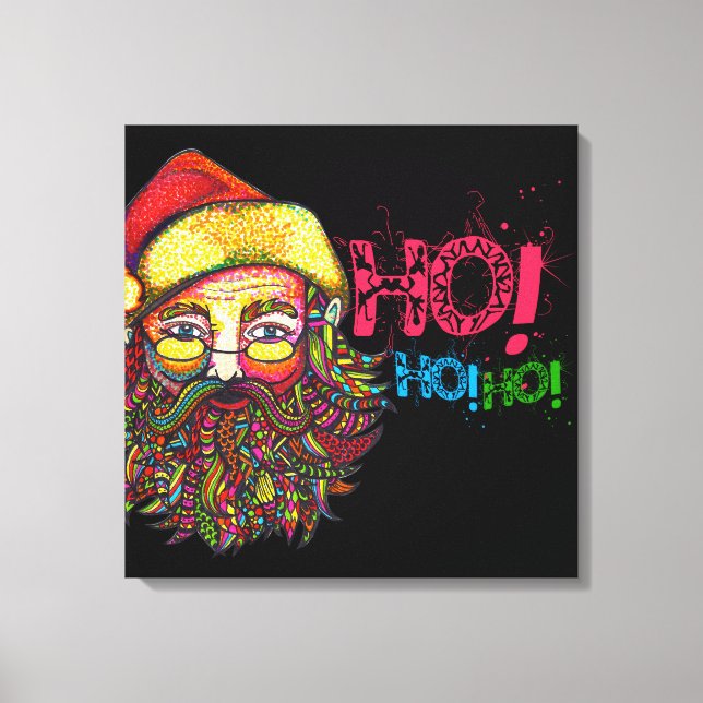 Weihnachtsmann mit Text Leinwanddruck (Vorderseite)