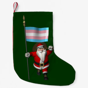 Weihnachtsmann mit Transgender-Fahne Kleiner Weihnachtsstrumpf