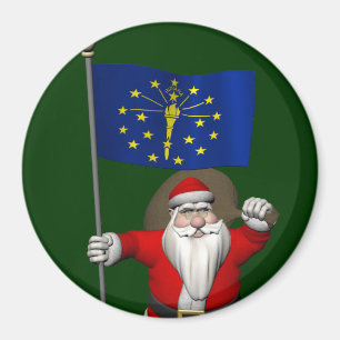 Weihnachtsmann mit Wappen von Indiana Magnet