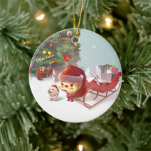 Weihnachtsmann mit Weihnachtsbaum