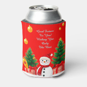 Weihnachtsmann mit Weihnachtsbäumen Dosenkühler