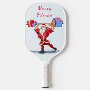 Weihnachtsmann mit Weihnachtsgeschenken Pickleball Schläger
