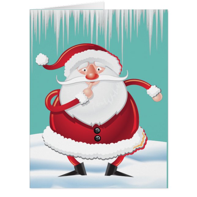Weihnachtsmann mit Winterkarte (Vorderseite)