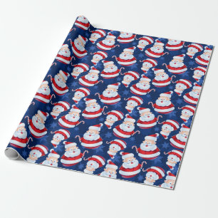 Weihnachtsmann mit Zuckerstange Geschenkpapier