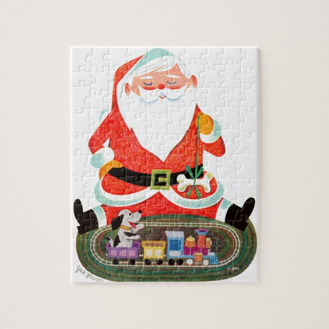 Weihnachtsmann mit Zug (Vertikal)