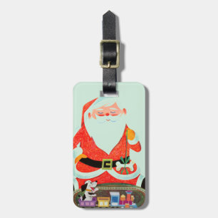 Weihnachtsmann mit Zug Gepäckanhänger