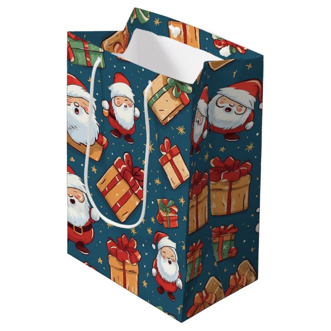 Weihnachtsmann Mittlere Geschenktüte (Vorderseite Schrägansicht)