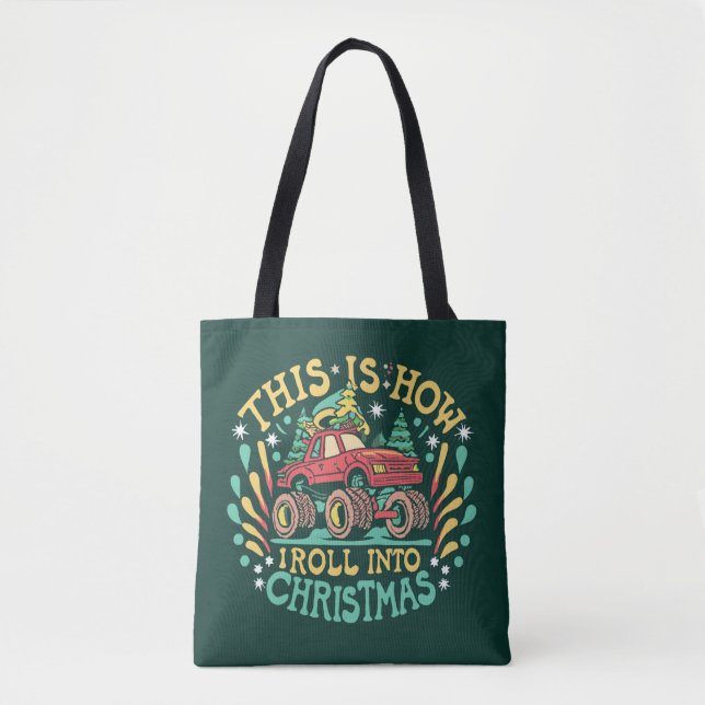 Weihnachtsmann Monster Truck Boys Weihnachten Tasche (Vorderseite)