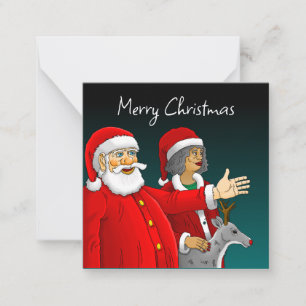 Weihnachtsmann, Mrs. Claus und Rudolph das Rentier Mitteilungskarte