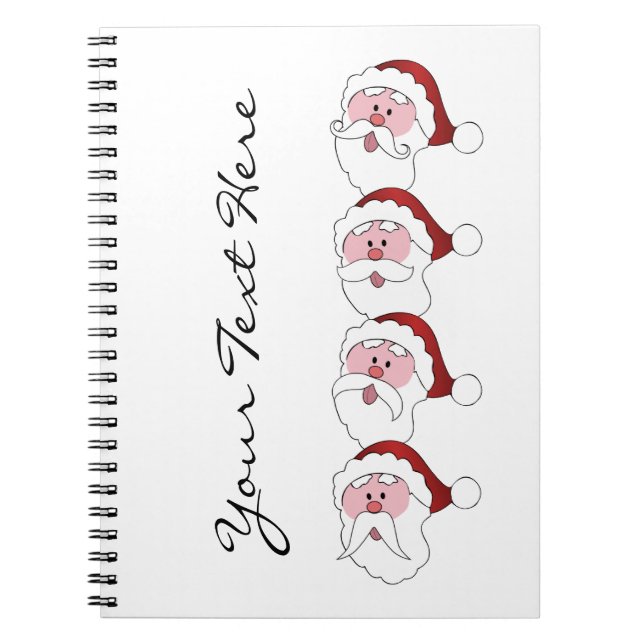 Weihnachtsmann-Mustaches-Notizbuch Notizblock (Vorderseite)