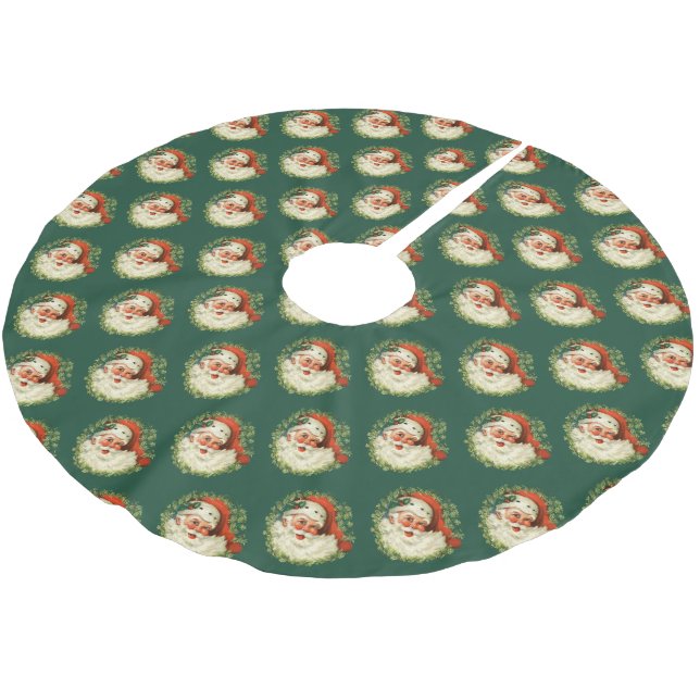 Weihnachtsmann-Muster Polyester Weihnachtsbaumdecke (Schrägansicht)