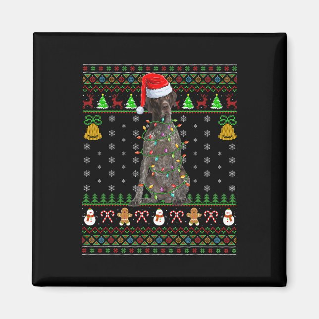 Weihnachtsmann-Mütze Deutscher Kurzhaariger Vorste Magnet (Vorne)