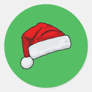 Weihnachtsmann-Mütze Runder Aufkleber
