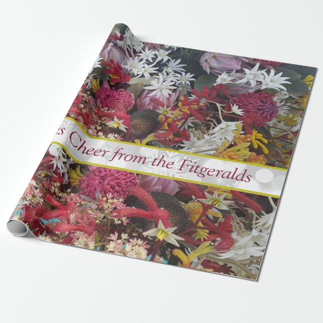 Weihnachtsmann-Native Mit Monogramm Geschenkpapier (Ungerollt)