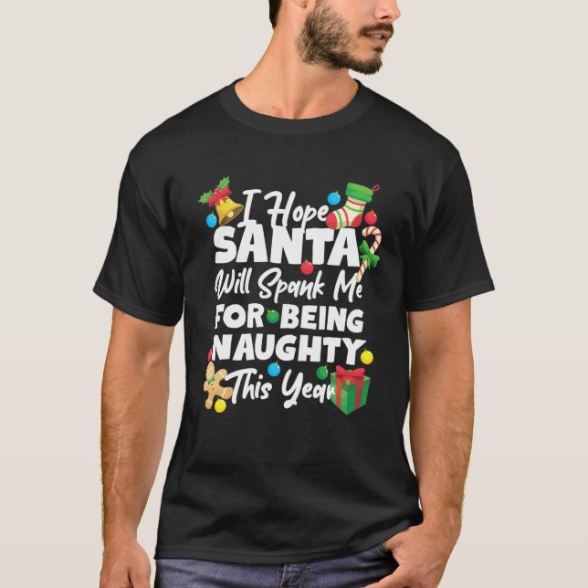 Weihnachtsmann-Naughty-Spank T-Shirt (Vorderseite)