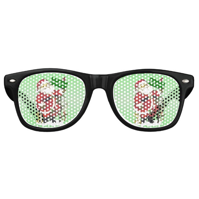 Weihnachtsmann-Niedliche Tiere frohe Weihnachten Sonnenbrille (Vorderseite)