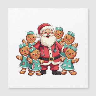 Weihnachtsmann Nikolauß Lebkuchen Krankenschwester Magnetkarte