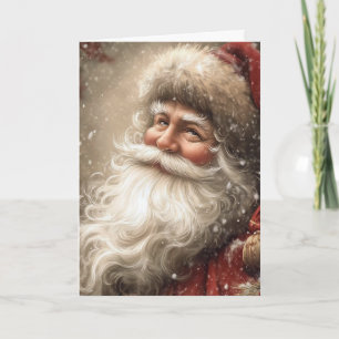 Weihnachtsmann Nostalgische Weihnachten Gefaltet Karte