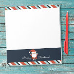 Weihnachtsmann Notizblock<br><div class="desc">Ein niedliches Weihnachtslied mit den Worten Frohe Weihnachten! Wenn Sie möchten, können Sie den frohen Weihnachtstext mit Ihrem eigenen Gruß statt personalisieren. Entworfen für Sie von BlackBerry Boulevard.</div>