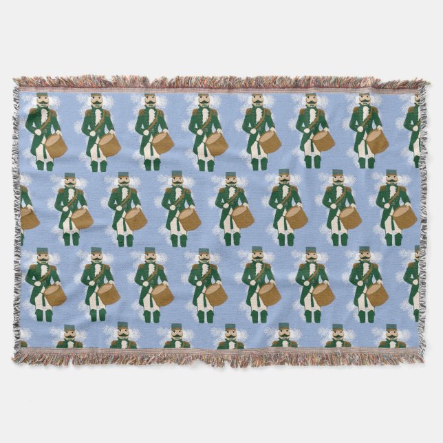 Weihnachtsmann Nussknacker Blau vereist Decke (Vorderseite)