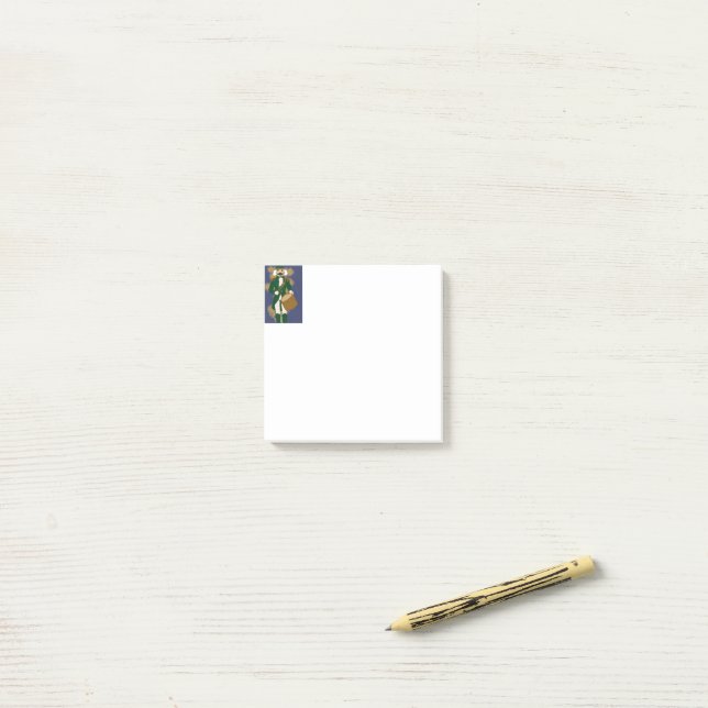 Weihnachtsmann Nussknacker Dunkelblau Post-it Klebezettel (Auf Schreibtisch)