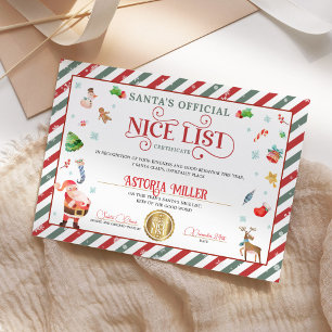 Weihnachtsmann offizielles Nice-List-Zertifikat Einladung
