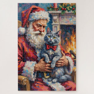 Weihnachtsmann Orientalisch Blaue Katze Weihnachts