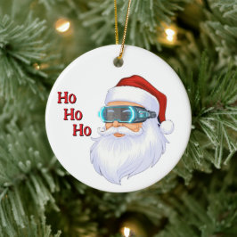 Weihnachtsmann-Ornament 'Frohe Weihnachten' Keramik Ornament