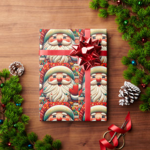 Weihnachtsmann Papai Noel Baba Saint Nicholas Kris Geschenkpapier