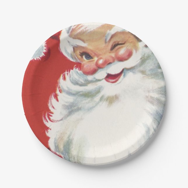 Weihnachtsmann Pappteller (Vorderseite)