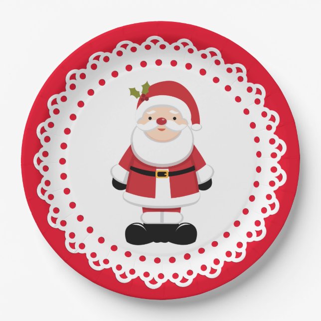 Weihnachtsmann Pappteller (Vorderseite)
